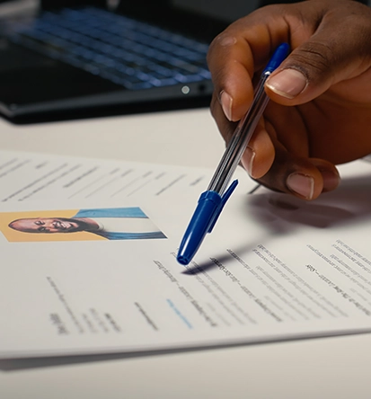 Potential candidate checking whether their CV meets the job requirements.